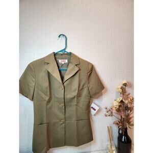 Vintage The Teng's Wool‎ Blend Short Sleeve Blazer Jacket Shoulder Pad M